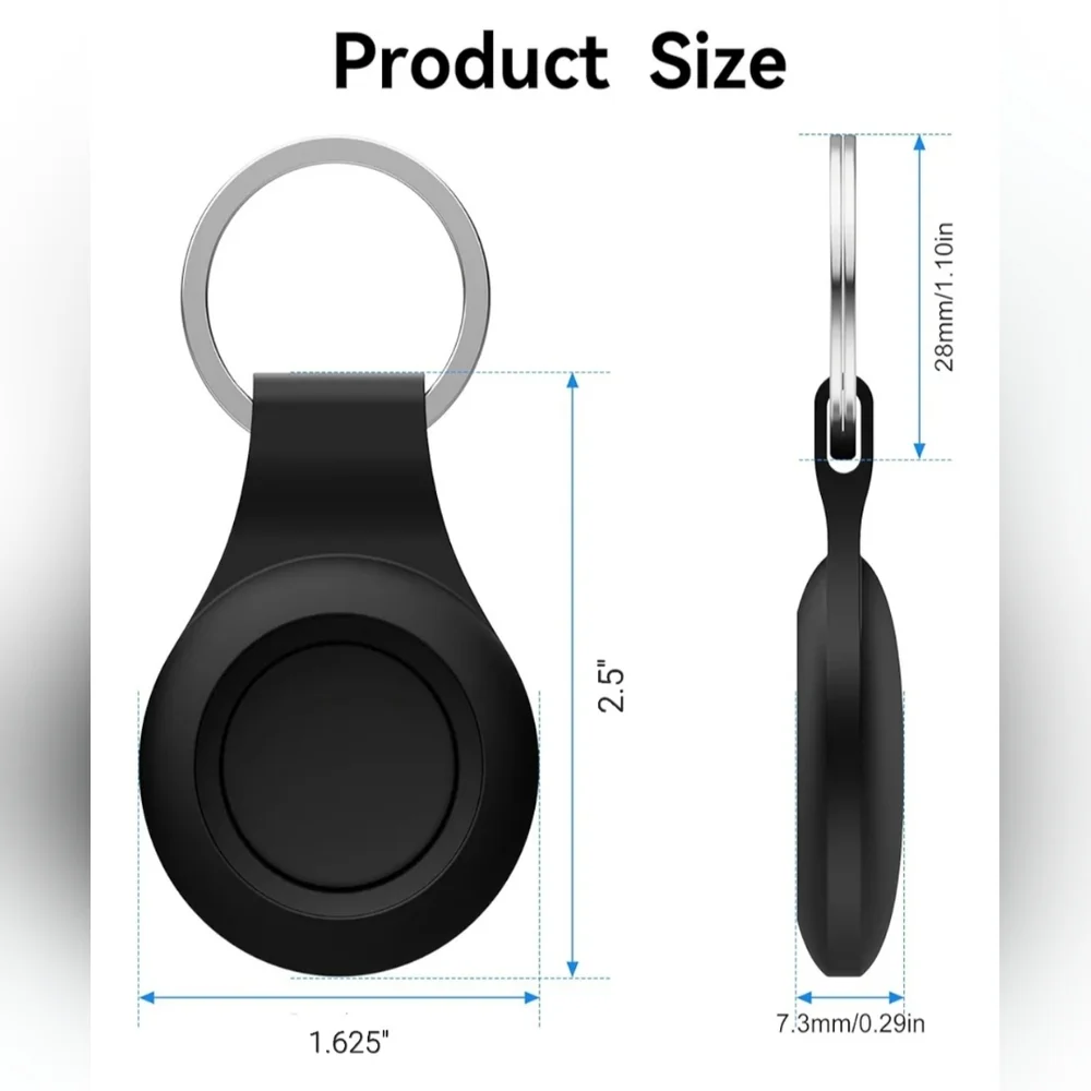 BLACK Keychain Air Tag Holder